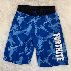 Fortnite boys swim trunks board shorts blue size M